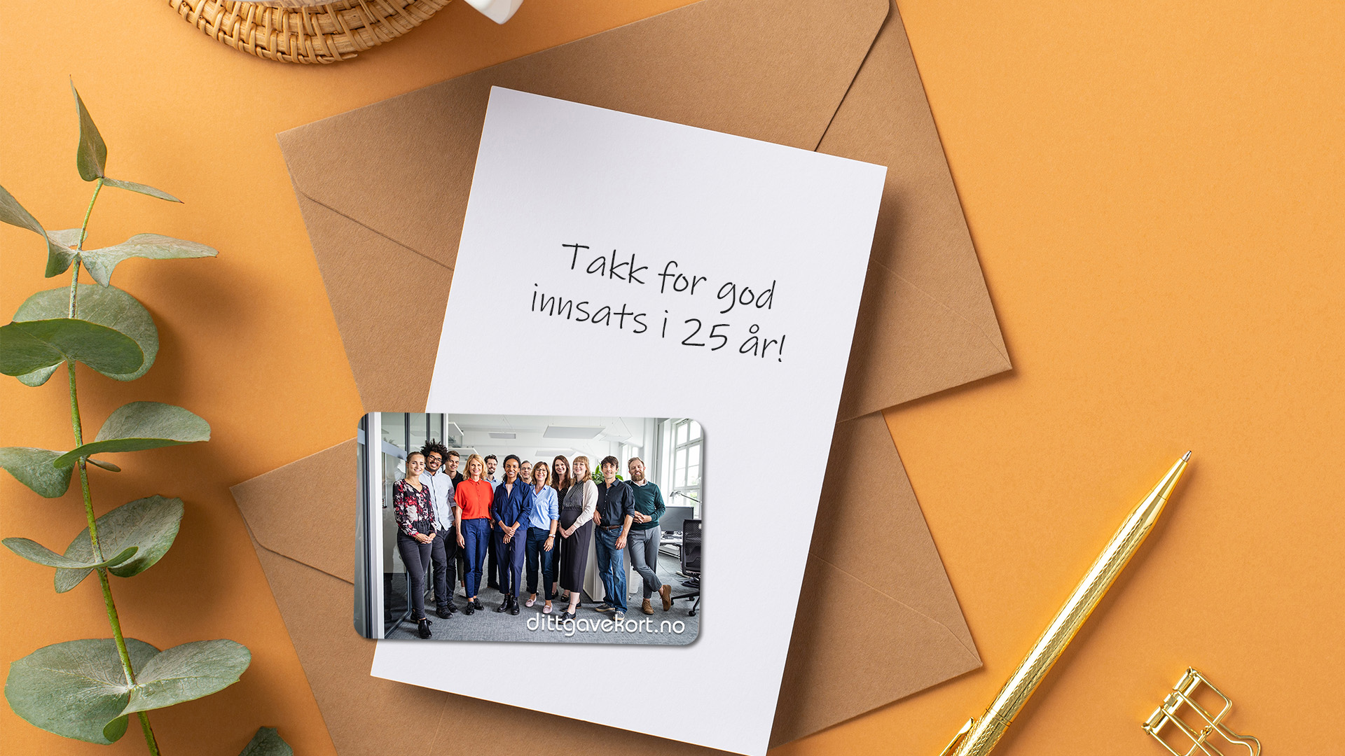 Dittgavekort.no med eget designet bilde som firmagave og takkekort