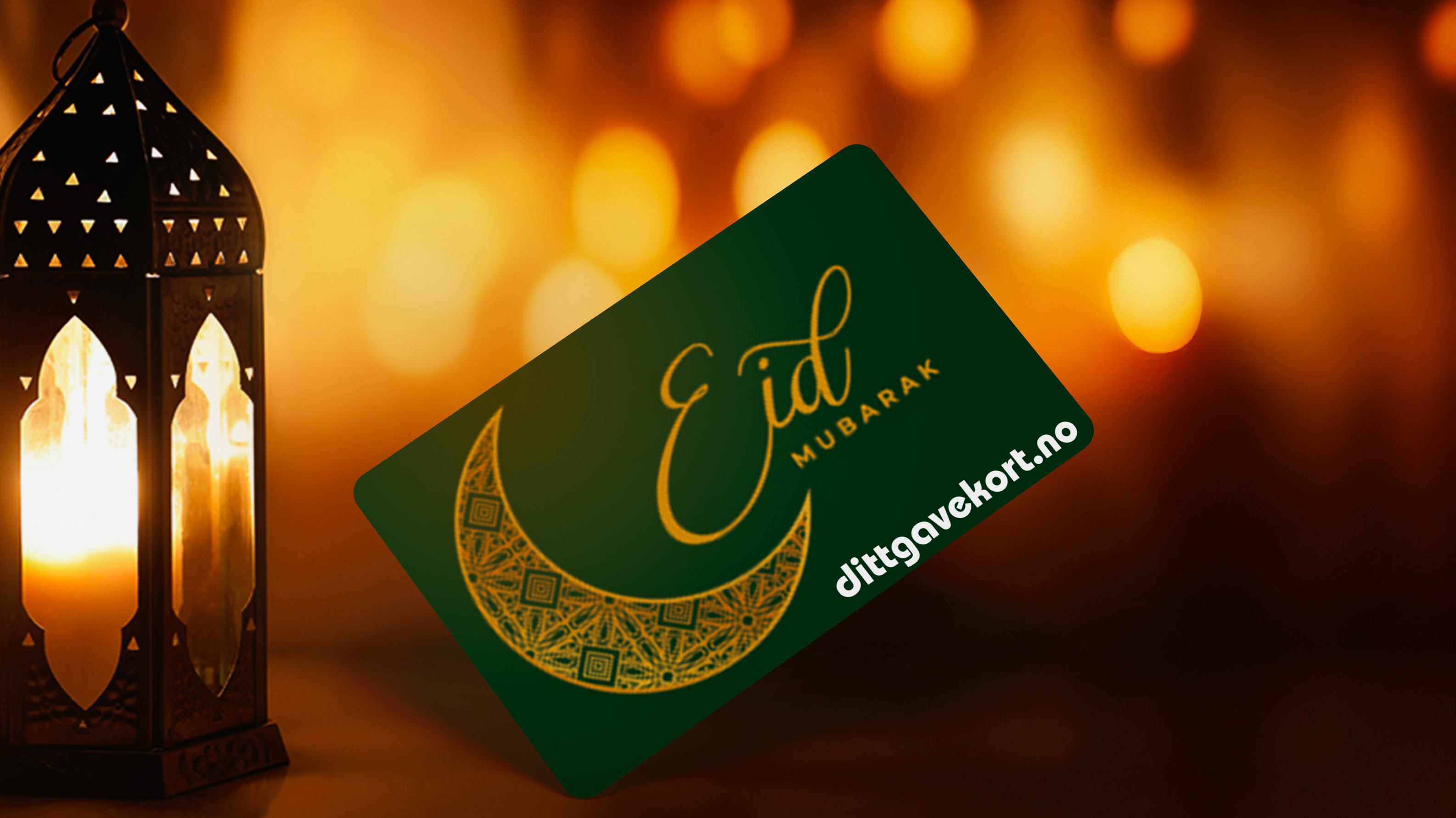 Illustrasjon av et gavekort med Id tema. 